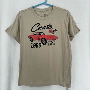 GM Corvette Graphic T Shirt Mens XL Beige